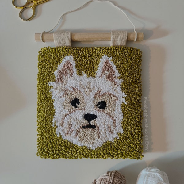 Custom Mini Pet Portrait, Personalised Portrait from Photo, Handmade Punch Needle Wall Art, Wall Hanging, Gift for Pet Lovers, Multiple Pets