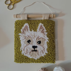 Custom Mini Pet Portrait, Personalised Portrait from Photo, Handmade Punch Needle Wall Art, Wall Hanging, Pet Memorial/Memento