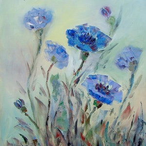 Wildflowers, Oil Painting, Canvas, Palette Knife - 50 x 60 cm