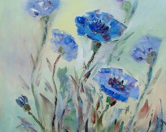 Wildflowers, Oil Painting, Canvas, Palette Knife - 50 x 60 cm