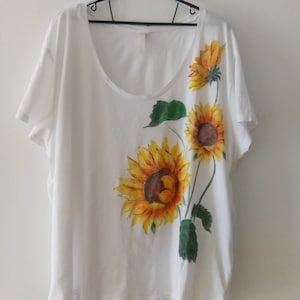 Hand Painted Tshirt, Sunflower
