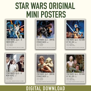 Star Wars Original Trilogy Mini Posters | Digital Download