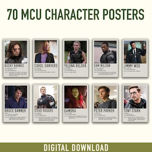 70 Pack | MCU Character Mini Posters | Digital Download
