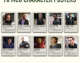 70er Pack | MCU Charakter Mini Poster | Digitaler Download