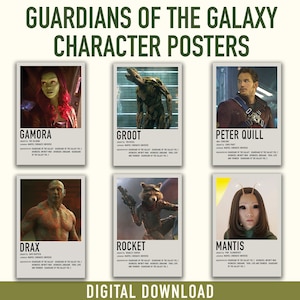 Guardians of the Galaxy Character Mini Poster Pack | Digital Download
