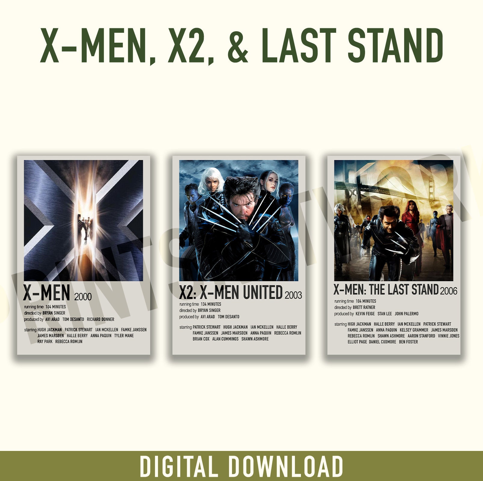 X-men Mini Posters | Digital Download - Etsy