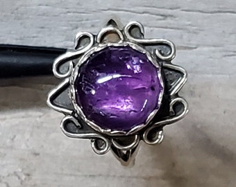 Inlaid Sugilite and Amethyst Sterling Silver Ring by Hileman Silver ...