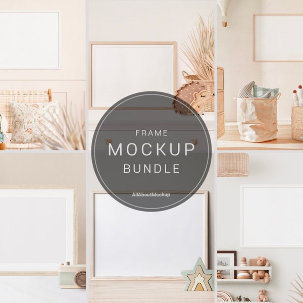 Frame Mockup Bundle, Mockup Frame, Frame Mock Up, Nursery Mockup, Interior Mockup, Minimalist Frame Mockup, Wall Art Mockup, Styled Mockup