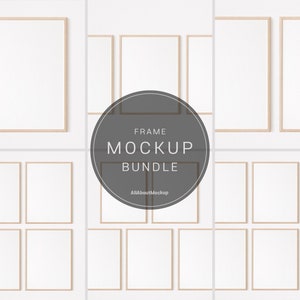 Wooden Frame Mockup, Wood Mockup, Frame Mockup, Bundle, Wall Frame Mockup, Poster Mockup, Wood Mockup, Mock Up, Modern Mockup, Minimalist 画像 1