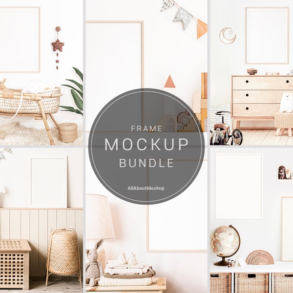 Frame Mockup Bundle, Mockup Frame, Frame Mock Up, Nursery Mockup, Interior Mockup, Minimalist Frame Mockup, Wall Art Mockup, Styled Mockup