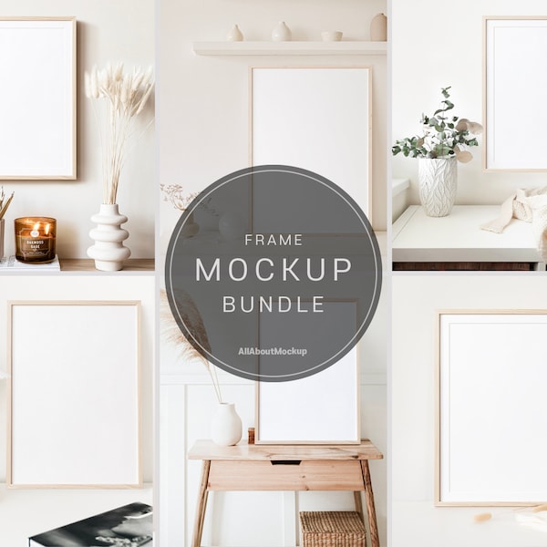 Frame Mockup Bundle, Boho, Frame Mockup, Wall Frame Mockup, Poster Mockup, Interior Mockup, Styled Mockup, Print Mockup, Mock Up Frame