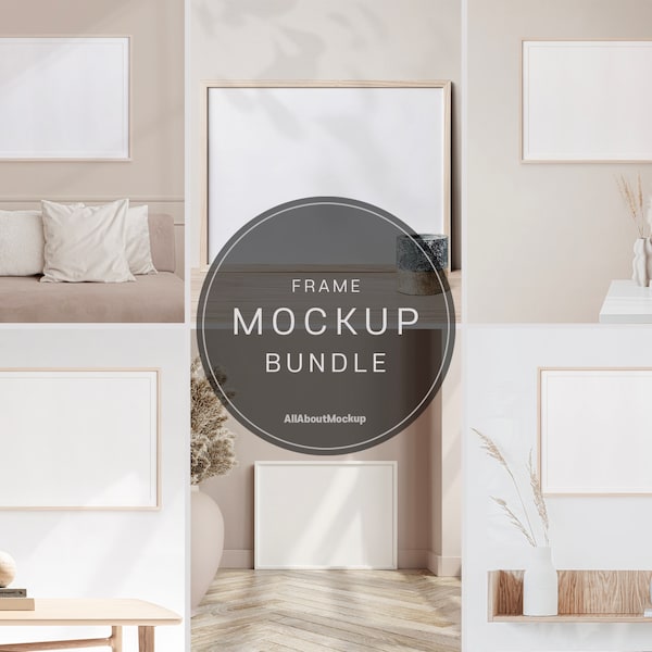 Frame Mockup Bundle, Boho, Horizontal, Frame Mockup, Wall Frame Mockup, Poster Mockup, Interior Mockup, Styled Mockup, Print Mockup, Mock Up