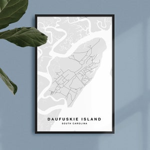 Daufuskie Island Map Print | Daufuskie Island Poster | Daufuskie Island Art