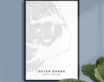 Outer Banks Map Print | Outer Banks Poster | Outer Banks Art