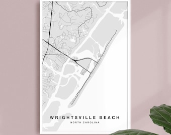 Wrightsville Beach Map Print | Wrightsville Beach Poster | Wrightsville Beach Art