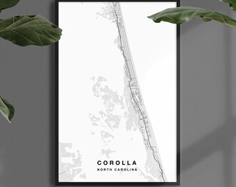 Corolla Map Print | Corolla Poster | Corolla Art