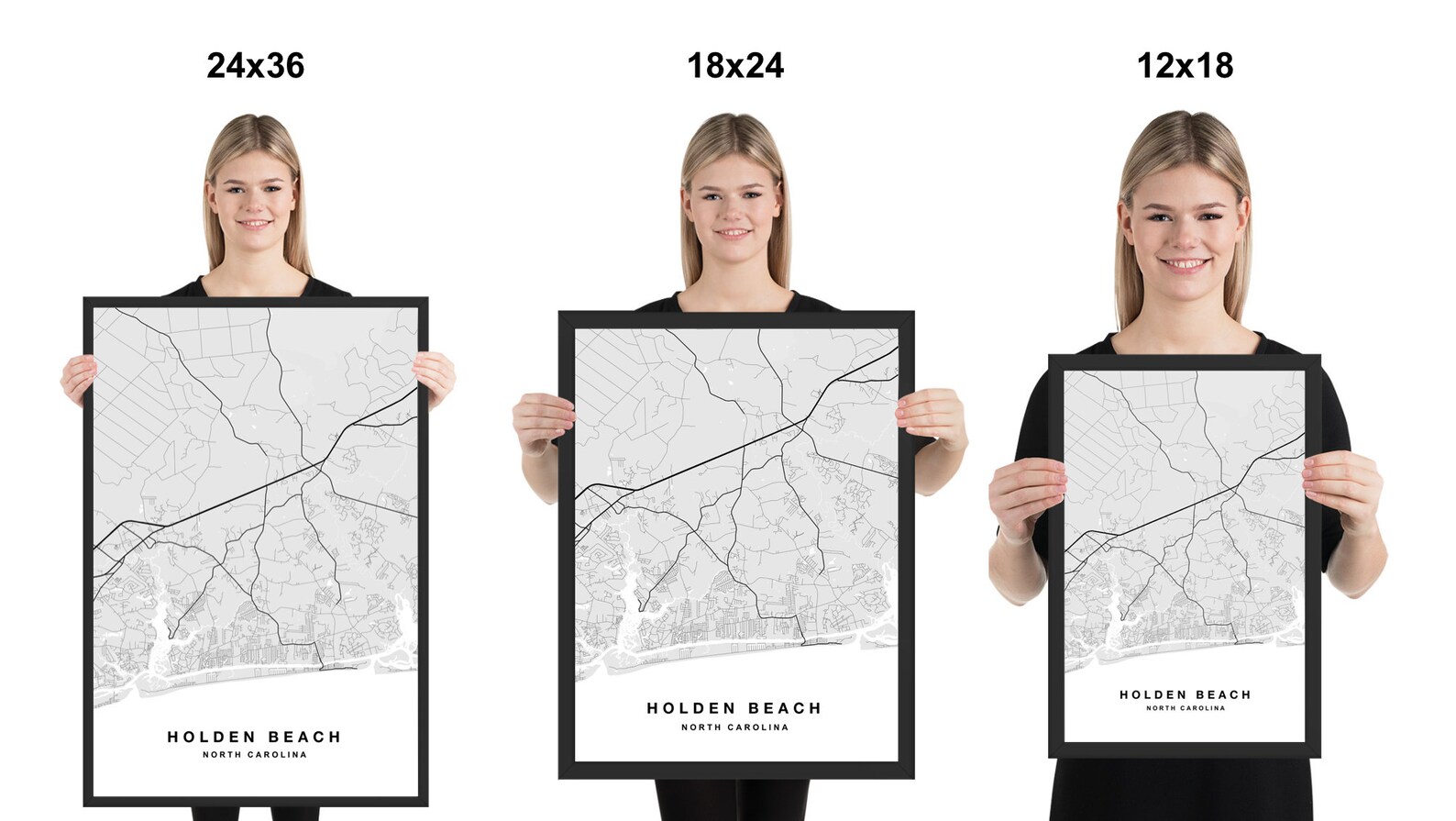 Holden Beach Map Print Holden Beach Poster Holden Beach Art Etsy