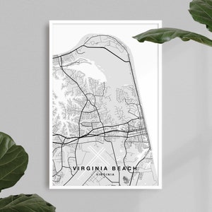 Virginia Beach Map Print | Virginia Beach Poster | Virginia Beach Art