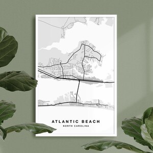 Atlantic Beach Map Print | Atlantic Beach Poster | Atlantic Island Art