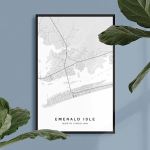 Emerald Isle Map Print | Emerald Isle Poster | Emerald Isle Art