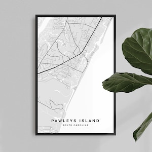 Pawleys Island Map Print | Pawleys Poster | Pawleys Art