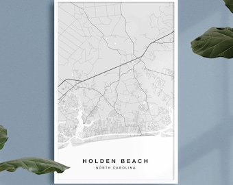 Holden Beach Map Print | Holden Beach Poster | Holden Beach Art