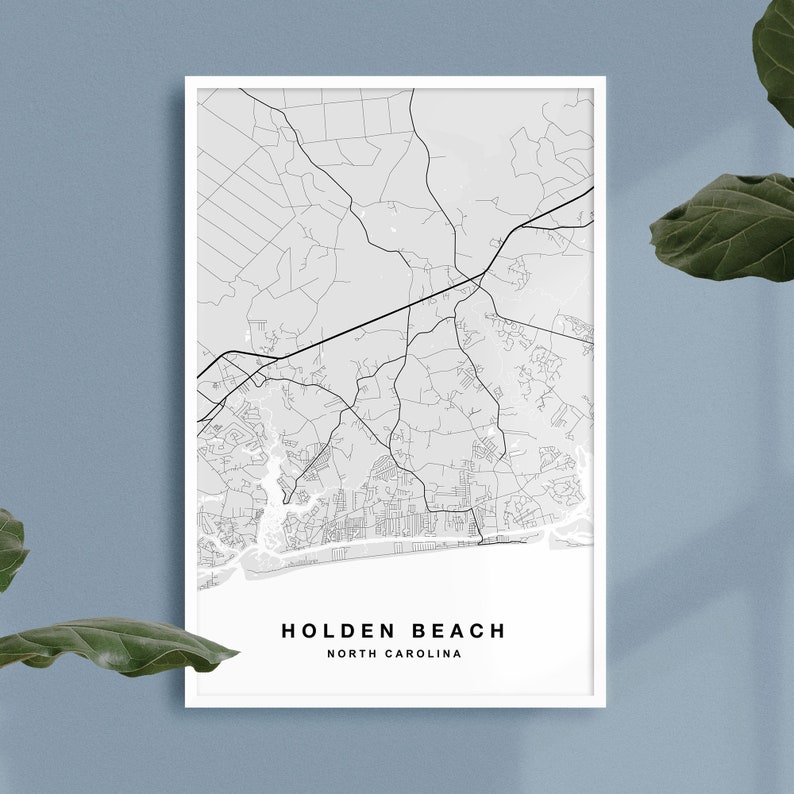 Holden Beach Map Print Holden Beach Poster Holden Beach Art Etsy