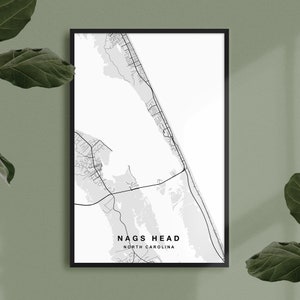 Nags Head Map Print | Nags Head Poster | Nags Head Art