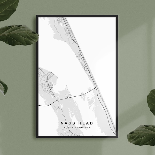 Nags Head Map Print | Nags Head Poster | Nags Head Art