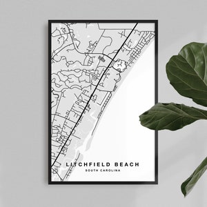 Litchfield Beach Map Print | Litchfield Beach Poster | Litchfield Beach Art