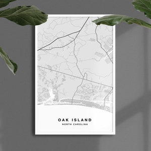 Oak Island Map Print | Oak Island Poster | Oak Island Art