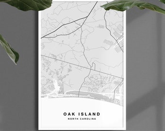Oak Island Map Print | Oak Island Poster | Oak Island Art