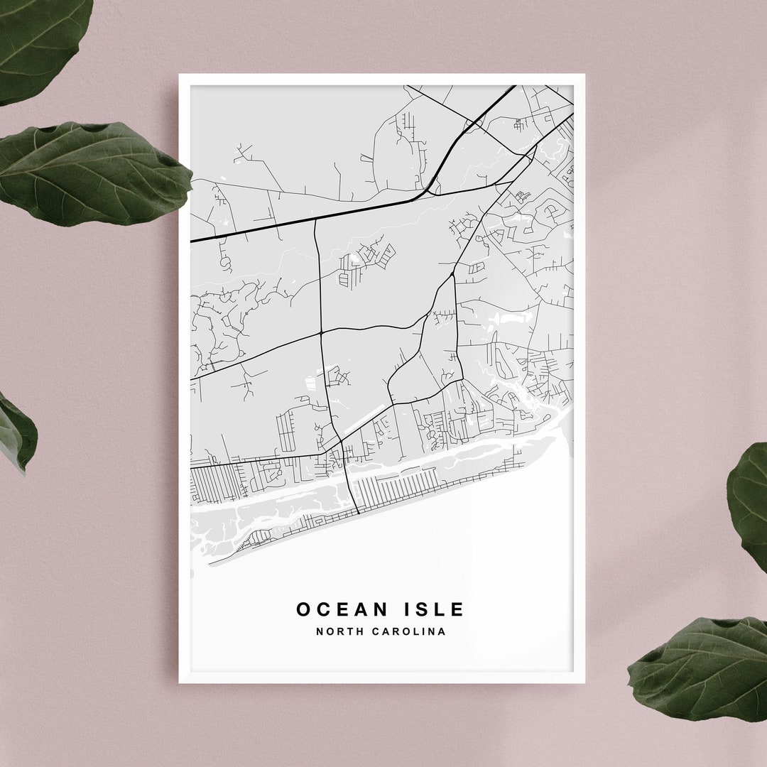 Ocean Isle Map Print | Ocean Isle Poster | Ocean Isle Art - Etsy