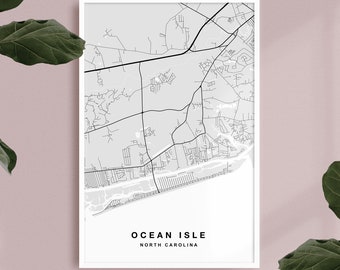 Ocean Isle Map Print | Ocean Isle Poster | Ocean Isle Art
