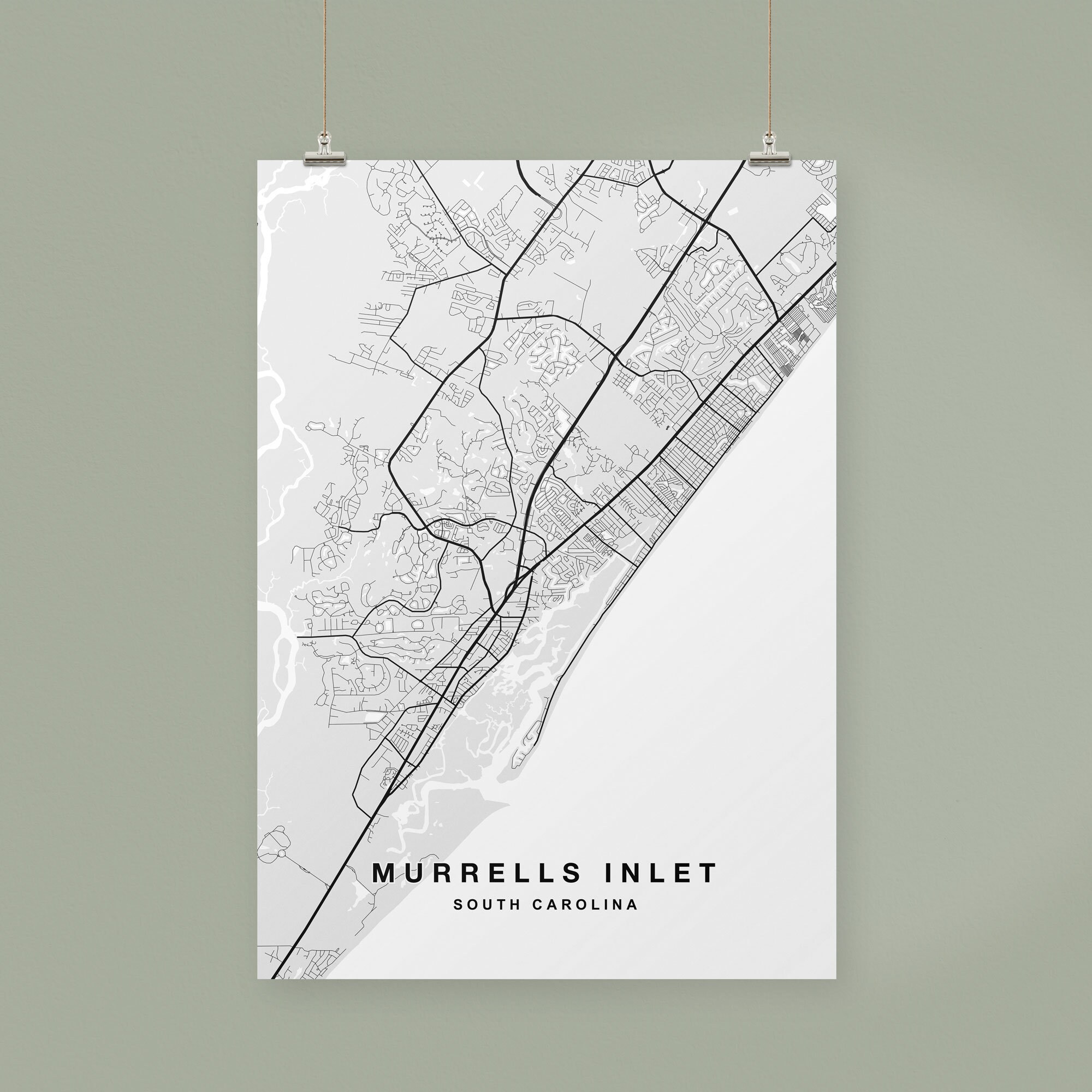 Map Of Murrells Inlet Sc Murrells Inlet Map Print Murrells Inlet Poster Murrells | Etsy Australia
