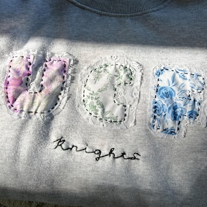 Custom Sweatshirt, Custom Patchwork, Custom College Crewneck, Patchwork, Custom Made
