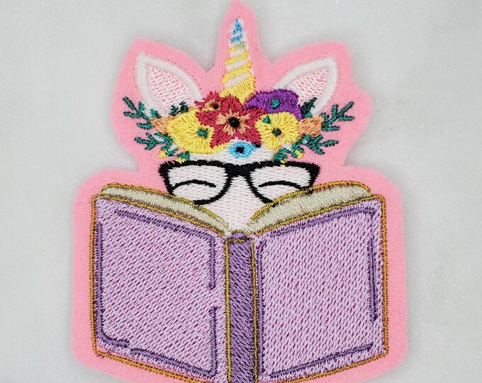 Unicorn Patch, Back-to-school Patches, Backpack Patches, Patches for Little Girls, Unicorn Patches, Reading Patch, Costume Patch, Book Patch