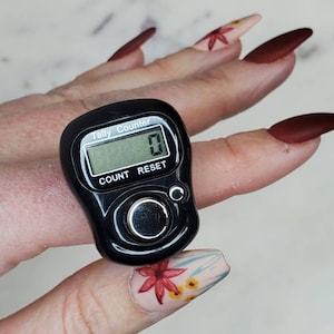 Digital Finger Clicker Tasbeeh Electronic Tally Ring Counter Zikr Knitting  Gift