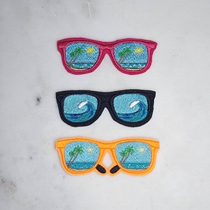 Sunglasses Reflection Patch, Vacation Patches, Iron-on Patches, Backpack Patches, School Bag Patches, Patches for Jeans, Patches for Girls