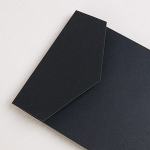 Verticale Enveloppen Zwart, B6, Papier 250 gram - Set, Hoge kwaliteit, Handgemaakt