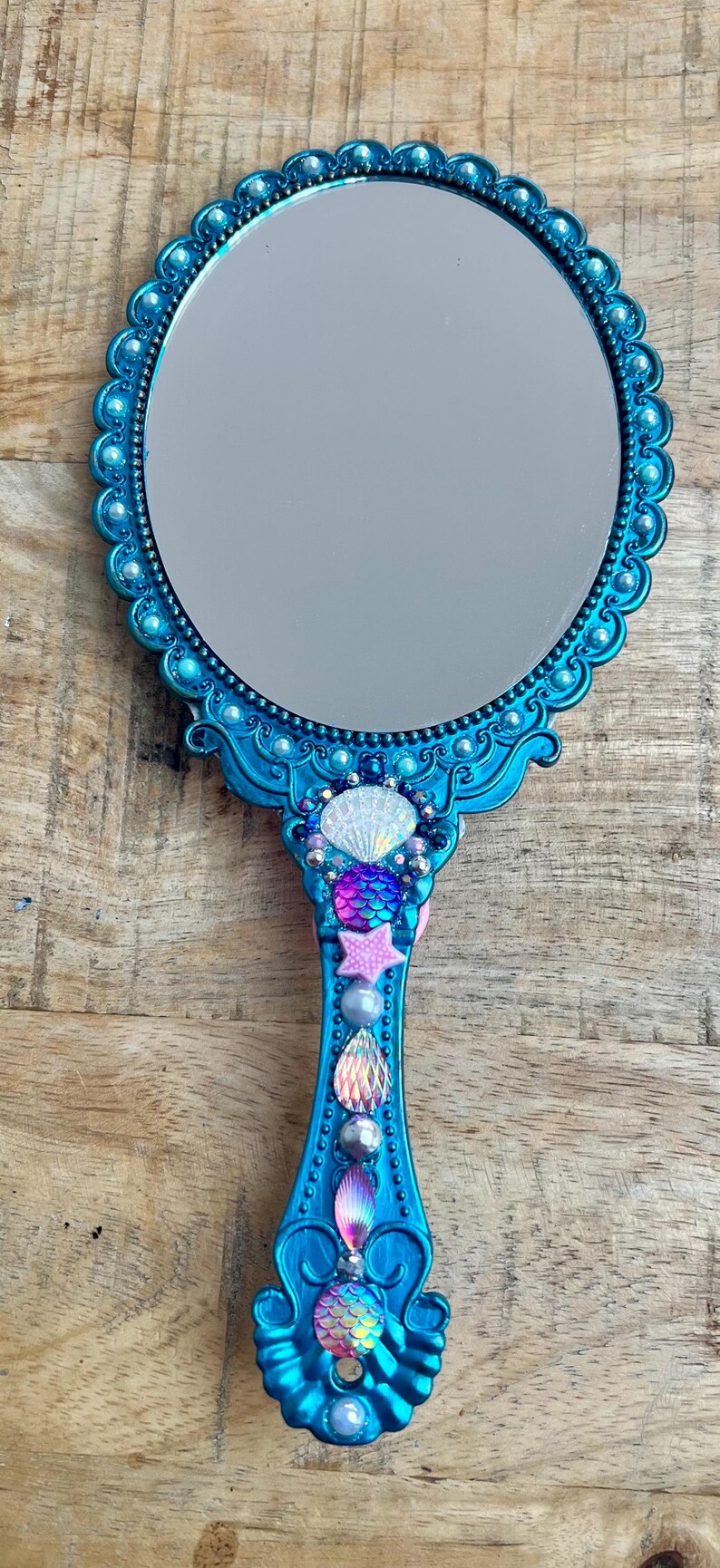 Under the Sea Handheld Mirror: Gem & Shell Decorated Vanity Mirror - Etsy