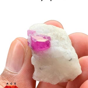 68 Carat Natural Afghan Ruby Crystal Specimen on Matrix