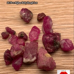 26.78ct Afghan Ruby Rough Lot – Red Crystals with Natural Beauty & Form