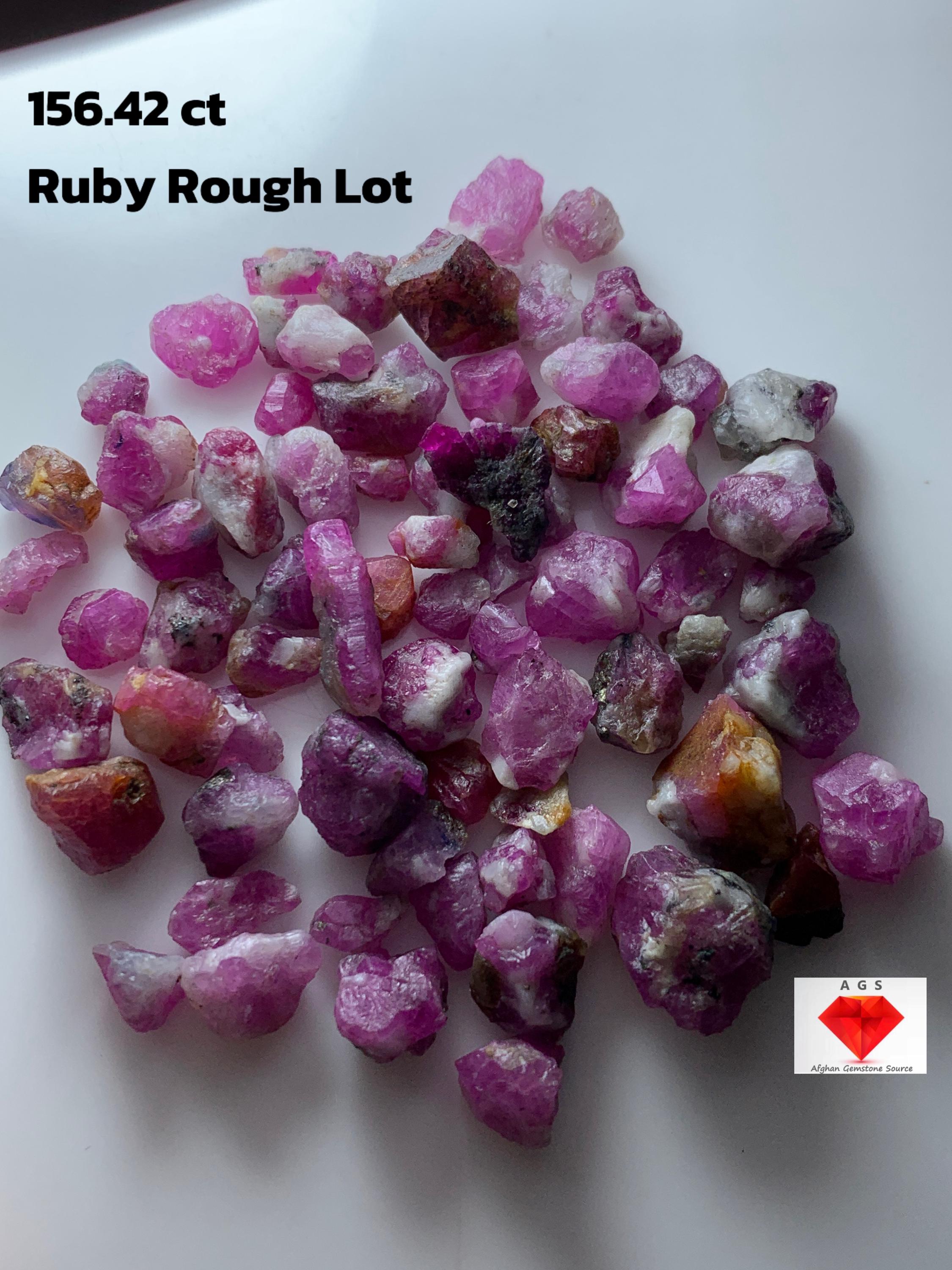 156.42ct Ruby Rough Lot: Untouched Crimson Treasures in Natural