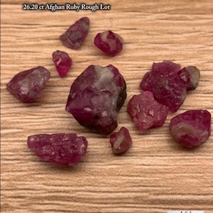 26.20ct Afghan Ruby Rough Lot – Red Crystals with Natural Beauty & Form