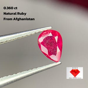 0.360ct Afghan Pear-Shaped Ruby – Natural Red Gemstone (5.34 x 3.89 x 2.21mm)