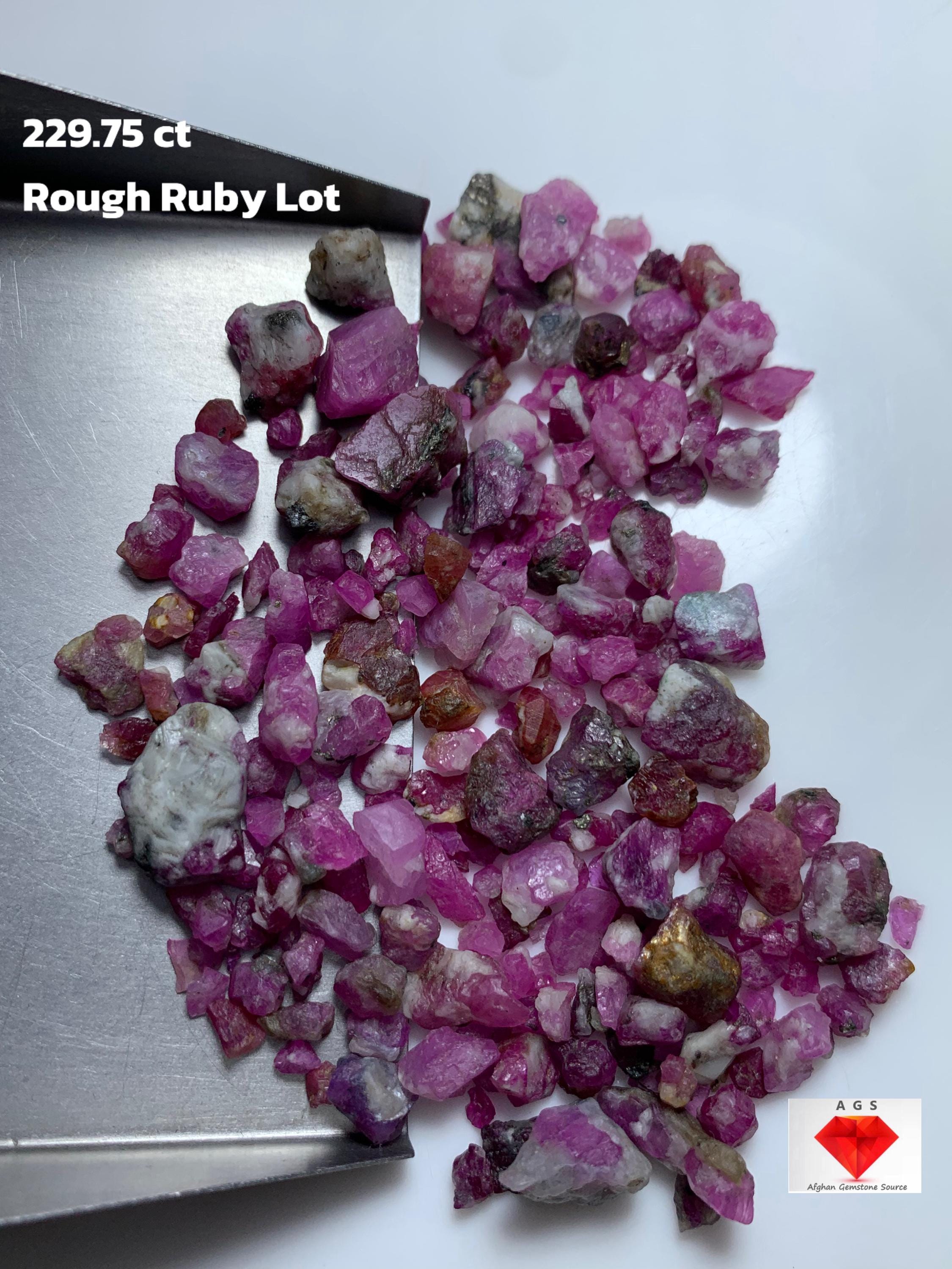 229.75ct Ruby Rough Lot – Natural Uncut Red Gemstones (14x10x8mm