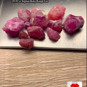 29.91ct Afghan Ruby Rough Lot – Red Crystals with Natural Beauty & Form