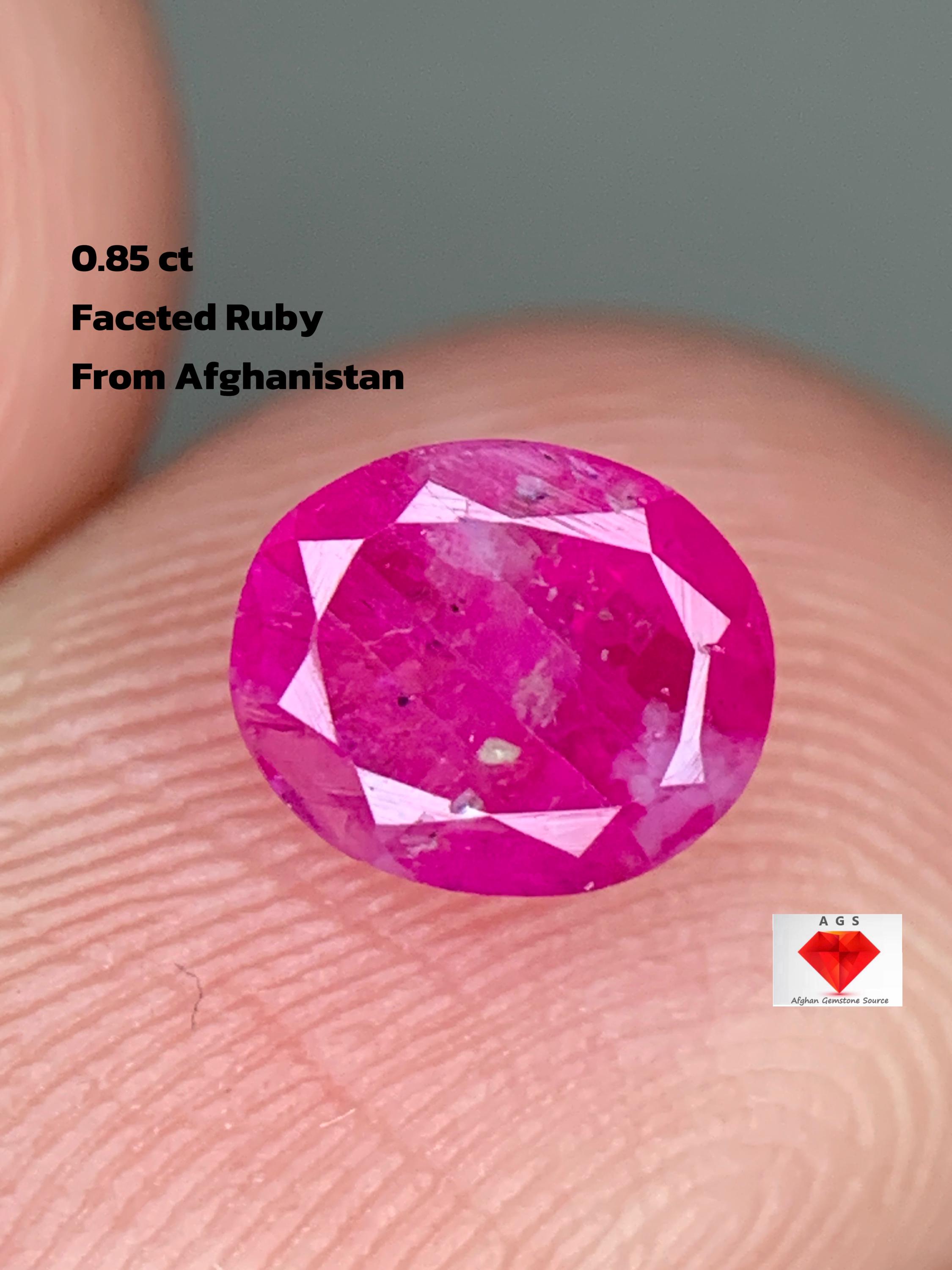 0.85 ct Afghan Ruby (6.12 × 5.08 × 3.17 mm): A Brilliant Facet