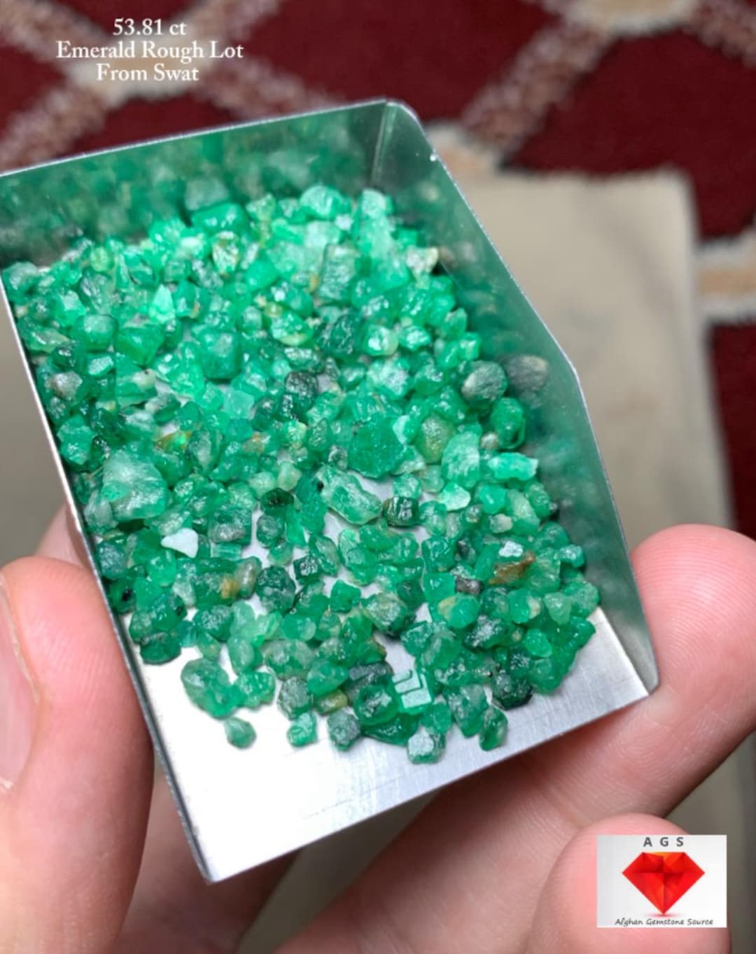 53.81 Carat Swat Emerald Rough Lot – A Shallow Profile With Selective ...
